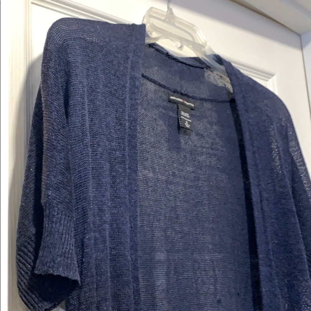 Linen duster open front cardigan